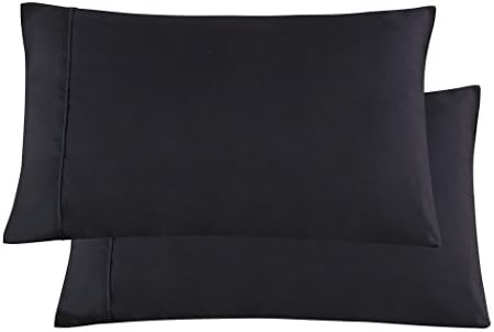 Mohap Pillowcases Black Set of 2 Envelope Closure End Brushed Microfiber 1800 Super Soft and Very Durable Queen 20 by 30 inch