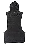Moge Mens Sleeveless Hoodie T-Shirt Hooded Tank Top Cotton Hoodies Tee
