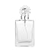 Enslz Square Flint Perfume Atomizer Refillable Glass Empty Spray Applicator Clear Bottle With Cap for Travel 30ml