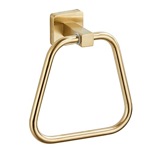 Brushed Light Gold Towel Ring for Bathroom, Kitchen Bath Towel Holder Hangers