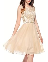 HANDADA Vestidos de Homecoming Mujer Prom Vestido de Noche Apliques Tulle Sin Mangas Gasa Fiesta Gown