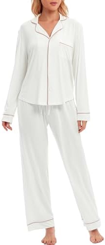 LUBOT Women's Pajamas Set PJ Set for Women Button-Down Front Soft