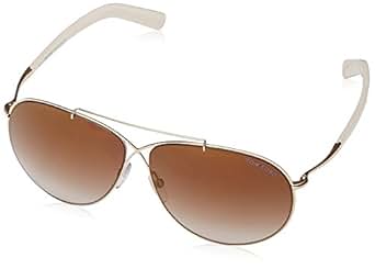 Tom Ford Eva Aviator Sunglasses Shiny Rose Gold Brown