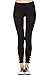 Mono B Women's Athletic Full Leggings with Criss Cross Cut Accent L Black