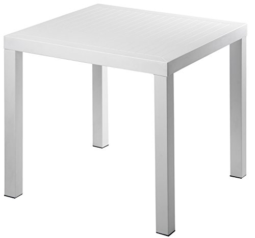 Merax 32 Inch Outdoor/Indoor Dining Table Square Patio Table Coffee Table (White)