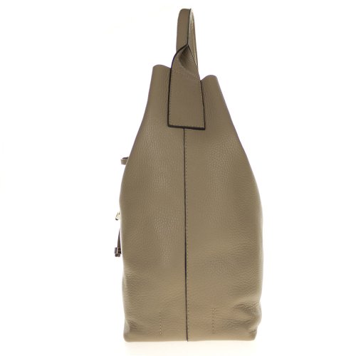 Gianni Chiarini Italian Made Taupe Pebbled Leather Oversize Slouchy Hobo Bag