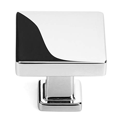 KOOFIZO Square Top & Base Knob Chrome Pull Handle (30mm / 1.2