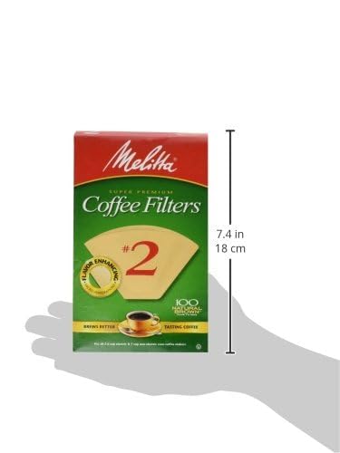 Melitta Cone Coffee Filter #2 100 Count- Natural Brown