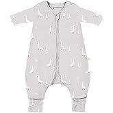 GUNAMUNA Long Sleeve Footie Sleep Sack 2.5 TOG, Quick Diaper Change Zipper, Convertible Foot Cuffs, No-Slip Grips