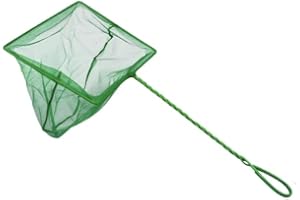 1 PCS Aquarium Fish Net,DSSPORT 8 Inch Aquarium Net Fine Mesh Small Fish Catch Nets with Plastic Handle Green