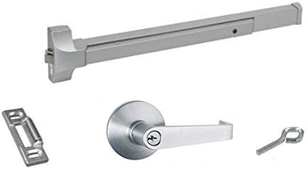 Global Door Controls Push Bar Panic Exit Device Aluminum, With Exterior Lever Trim (Aluminum)