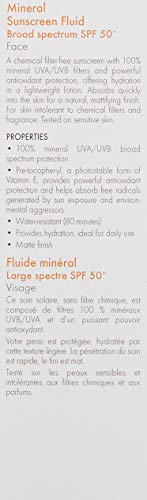 Eau Thermale Avene Mineral Fluid Sunscreen, Broad Spectrum SPF 50+, Water Resistant, Non-Greasy, 1.3 oz.