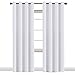 H.VERSAILTEX White Curtains for Bedroom Thermal Insulated Curtains & Drapes Living Room 108 inches Long for Patio Glass Door Window Treatment Extra Long Panels Drapes 2 Panels, Pure White
