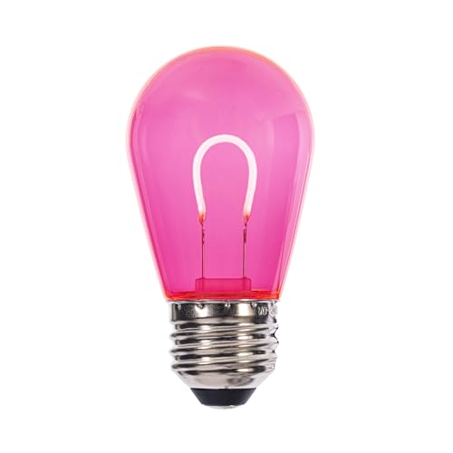 Vickerman Pink LED S14 Transparent U-Shaped Filament Bulb, 10 Per Bag