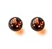 Honey Amber and Sterling Silver Small Stud Ball Earrings, 8mm