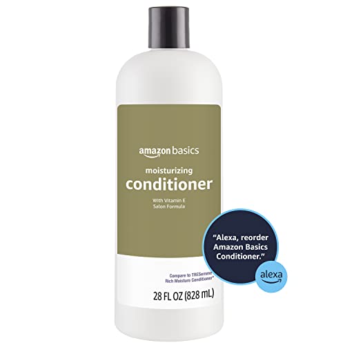 AMAZON BASICS MOISTURE RICH CONDITIONER FOR DRY AND DAMAGED HAIR, NOURISHING, SOFTENS, WITH VITAMIN E, 28 FLUID OUNCE