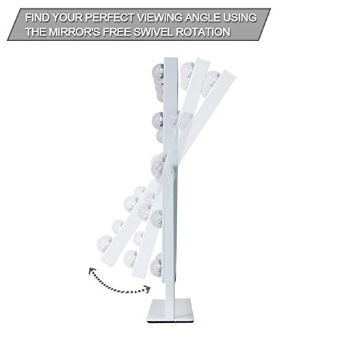 Waneway Lighted Vanity Mirror with 12 x 3W Dimmable LED Bulbs and Touch Control Design, Hollywood Style Makeup Cosmetic Mirrors with Lights, White - Thumbnail 5