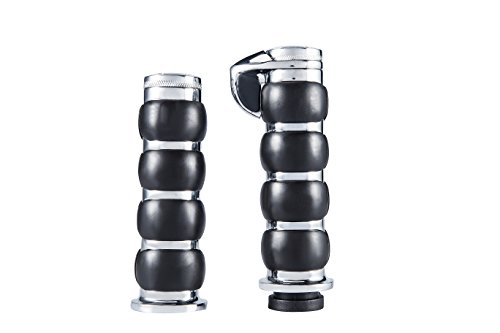 Radracing Motorcycle Rubber Hand Grips with Throttle 1" inch Handle Bar fit for Harley Electra Glide Road king Street Tri Tour Ultra Limited Chrome