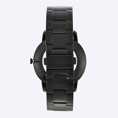 Fossil Men's Minimalist Quartz Stainless Steel and Leather Three-Hand Watch
