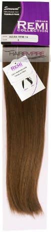 INDIAN REMY REMI HUMAN HAIR EXTENSION WEAVE BY SENSUAL 18" COLOR #6 Light Brown