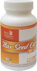 Nutri-Supreme Research Organic Flax Seed Oil 500 mg. - 120 Vegetarian Capsules