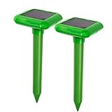 VENSMILE 2 Pieces Solar Sonic Mole Repellent Spike Gopher Repeller Vole Control Deterrent Traps Get Rid of Rodents AR02, Waterproof