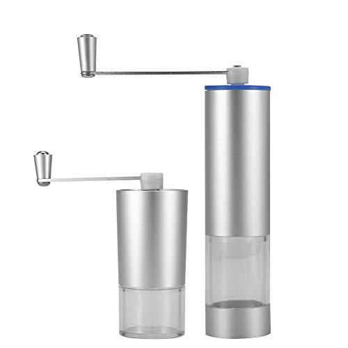 Manuelle Kaffeemühlen, tragbare Handkaffeemühle Edelstahl Kaffeemühle Bohnenmühle Maschine für Home Office Reisen(Small…