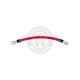 Spartan Power 1 Foot (12 Inch) 1/0 AWG 0 Gauge Single Red (Positive) Inverter Battery Cable with 3/8