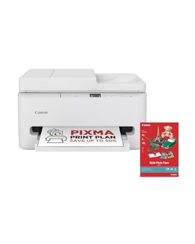 Canon PIXMA TS7550I - All-in-One Printer met Wi-Fi Connectiviteit, 35-vel ADF | Eenvoudig printen vanaf je smartphone | Met Canon PIXMA Print Plan - inclusief A4 fotopapier MP-101, 5 vel