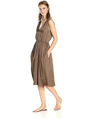 BCBGMax Azria Women's Katia Low V-Neck Ruffle Woven City Dress