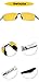 HD Polarized Anti-Glare Safety Glasses for Night Driving and outdoor activities (Silvery Frame1, Yellow)