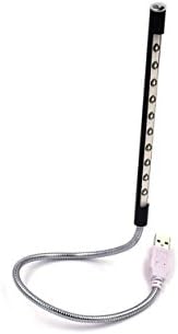 YJMOYE Portable USB Flexible Stick Touch Switch LED White Light Lamp for Laptop Computer PC Travelers Camping Hiking Reading Writing(Black)