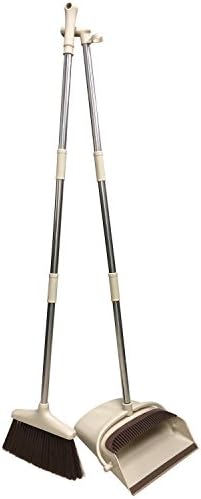Broom and Dustpan Set,Grips Sweep Set and Lobby Broom Combo Upright Grips Sweep Set with Extendable Broom,47 Inch Overall Height Home Office Use