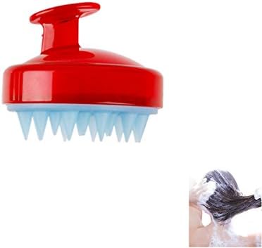 Shampoo Scalp Massage Brush Silicone Comb Scalp Shower Hair Brush, Hand Held Scalp Massager, Washing Hair Brush (red)