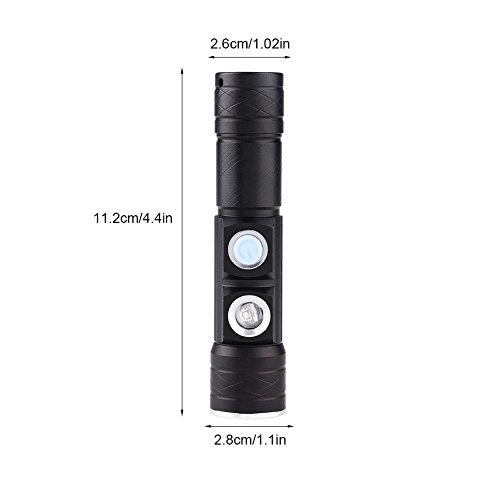 Flashlight,Ultra Bright High Lumen LED Tactical Flashlight USB Rechargeable XPE Mini Handheld Flashlight， USB Recharge Fake Currency Torch Flashlight(Red light) - Thumbnail 6