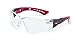 Bolle Safety Bollé Safety 41080, Rush+ Safety Glasses Platinum®, Black & Red Frame, Clear Lenses
