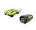 Ryobi OP401 40V Li-Ion Battery Charger & (1) OP40261 40V 2.4Ah Battery (Certified Refurbished)
