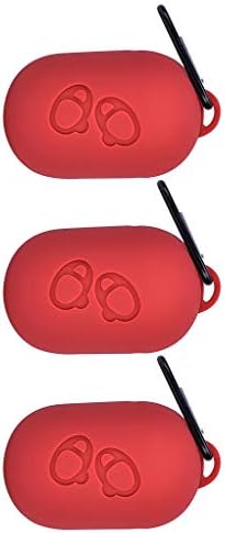 3Pack Storage Case for Samsung Gear IconX(2018 Edition) Blue Tooth Earbuds with Mountaineering Buckles Travel (Red)