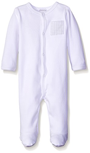 absorba Unisex-Baby Uni White with Grey Check Footie, Grey/White, 3 Months