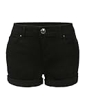 RubyK Womens Stretchy Push Up Denim Jean Shorts with Pockets