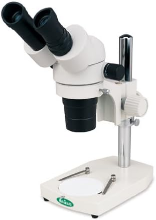 VanGuard 1125SP Stereo Microscope with Binocular Head and Pole Stand, 10X Eyepiece, 1X and 4X Objective, 10X and 40X Magnification