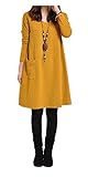 ARJOSA Womens Cotton Long Sleeve Pocketed Long Lounger Loose Dress
