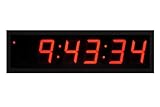 TimeMachines Precision Digital PoE Clock, 2.5“ x 6 Red Digits, Black Case