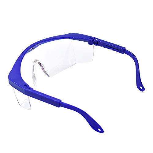 Oral Dentistry Dental Goggles Glasses Clear Safety Glasses with Anti-Fog Lens,Blue Frame