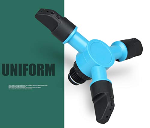 Easyflower Pratical Home Supplies Durable Rotary Three Arm Water Sprinkler Lawn Sprinklers Water Sprinkler for Garden Lawn Kids Play