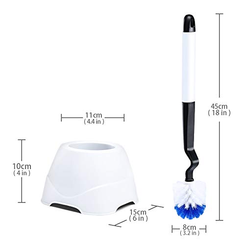 Masthome Toilet Brush Set with Holder & 3 Brush Heads for Bathroom Toilet Deep Cleaning Easy Storage Toilet Cleaning Brush - Thumbnail 5