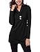 BAISHENGGT Women's Casual Shawl Collar Button Tunic Top Medium Black