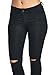 Vialumi Women Juniors Slashed Slit Knee Distressed Ripped Skinny Jeans Black 9