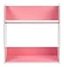 IRIS 2-Tier Tilted Shelf Book Rack, Pink and White