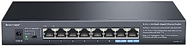 Switch Ethernet BrosTrend 8 Porte 2.5Gb – Non Gestito – Multi-Gigabit – Bianco